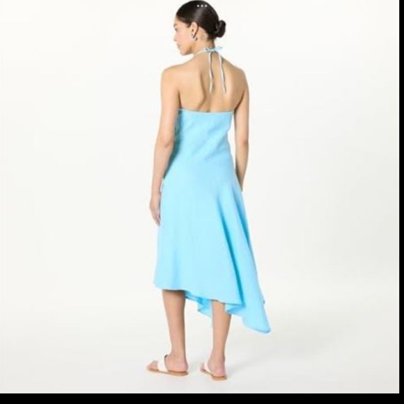 Elegant Blue Halter Dress - Picture 2 of 4